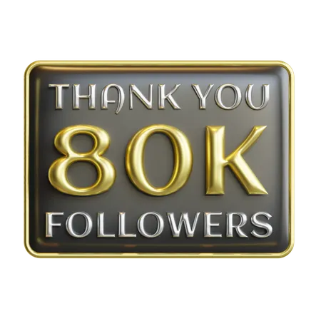 80 mil seguidores  3D Icon