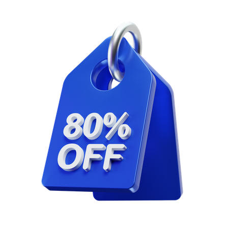 80% off tag  3D Icon