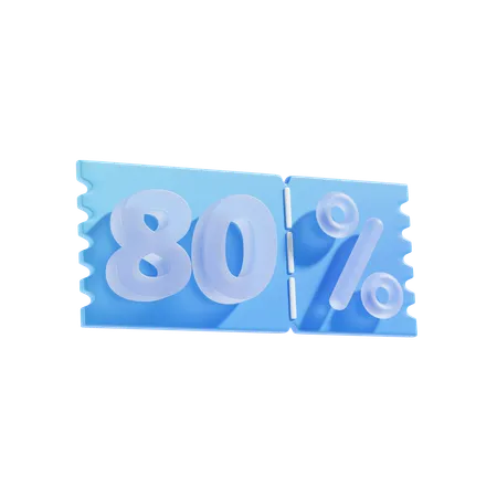 80 Percent  3D Icon