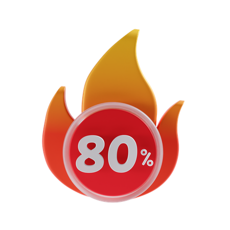 80 Percent  3D Icon