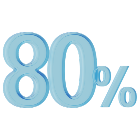 80 Percent  3D Icon