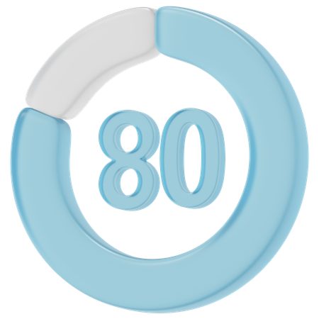 80 percent  3D Icon