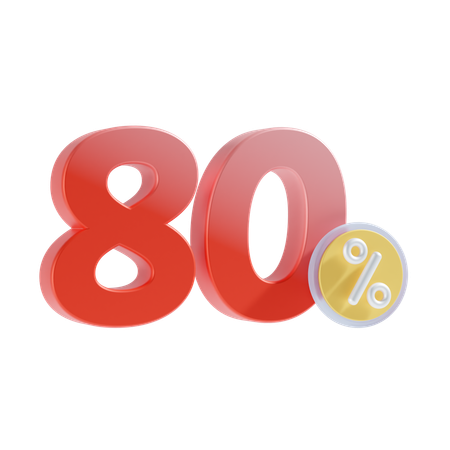 80 Percent  3D Icon