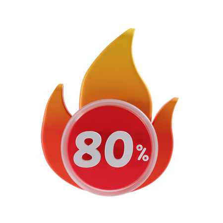 80 Percent  3D Icon