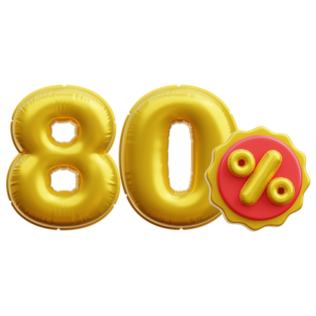 80 Percent  3D Icon