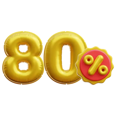 80 Percent  3D Icon