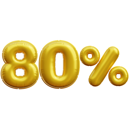 80 Percent  3D Icon