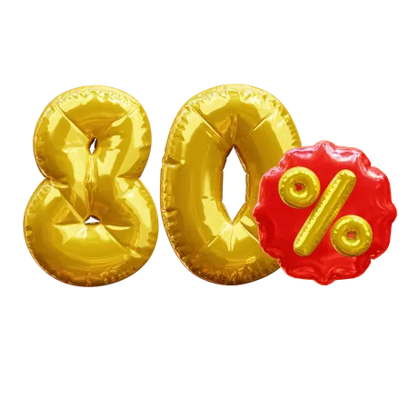 80 percent  3D Icon