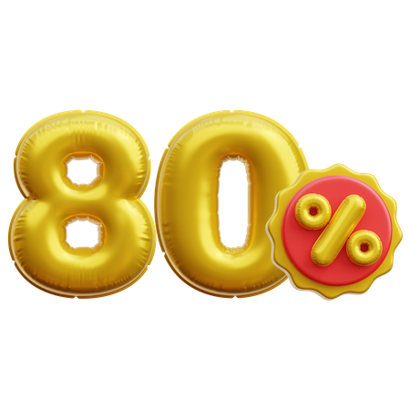 80 Percent  3D Icon