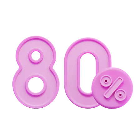 Pink Percentage 3 D Illustrations 3D Icon