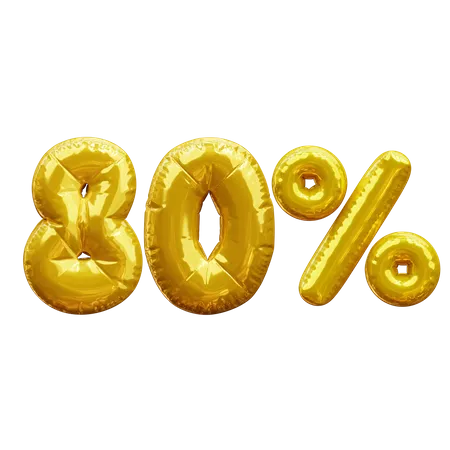 80 percent  3D Icon