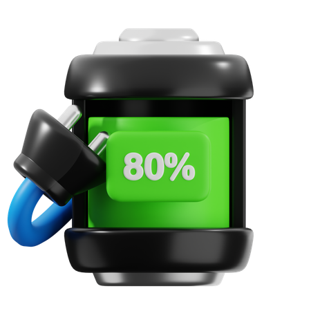 80 Percent Battery  3D Icon