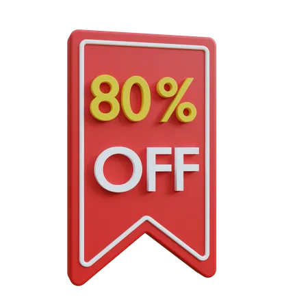 Discount 80 Percent 3D Icon