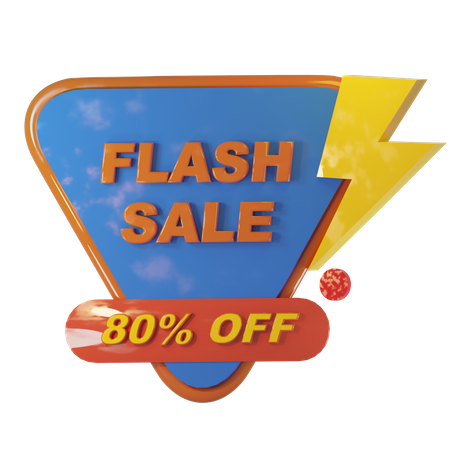 80 Percent Flash sale 3D Illustration