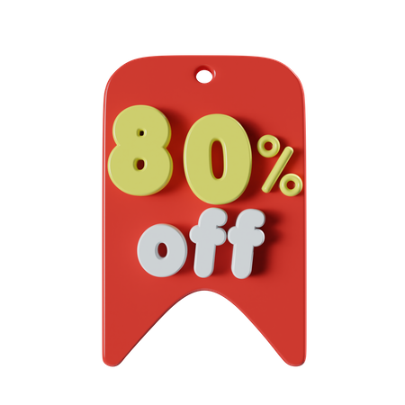 80 Percent Off  3D Icon