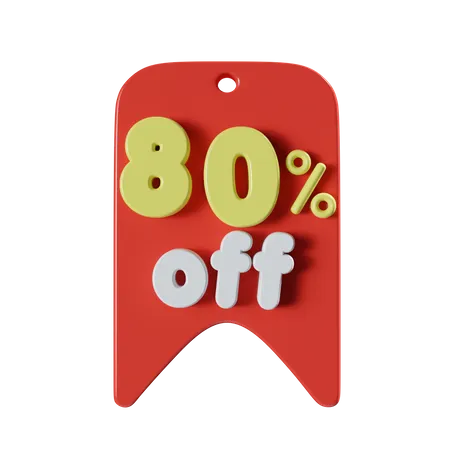 80 Percent Off  3D Icon