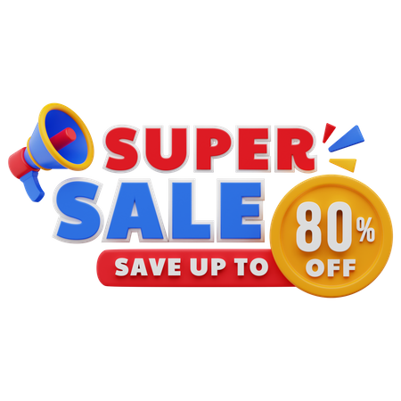 80 Percent Super Sale  3D Sticker