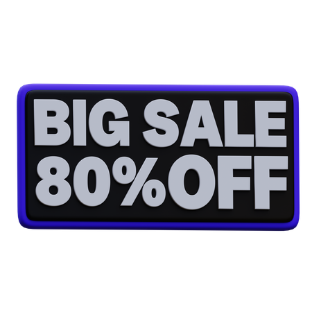 80 percentage Big Sale Promotion  3D Icon