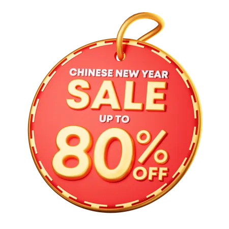 80 Percentage Discount  3D Icon