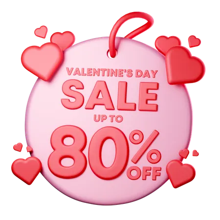 80 Percentage Discount  3D Icon