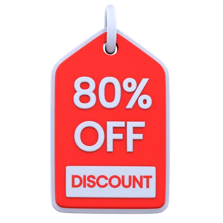 80 Percentage Discount  3D Icon