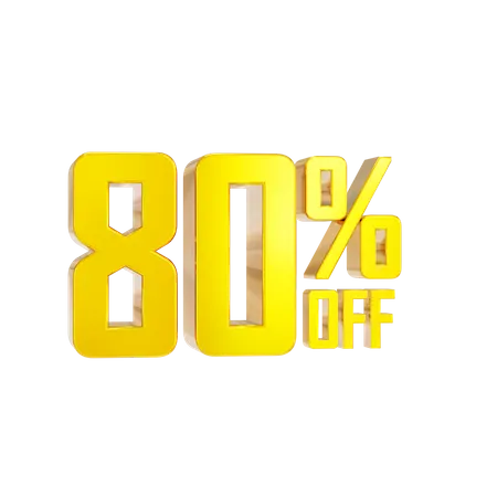 80 Percentage Discount  3D Icon