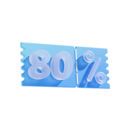 80 por ciento  3D Icon