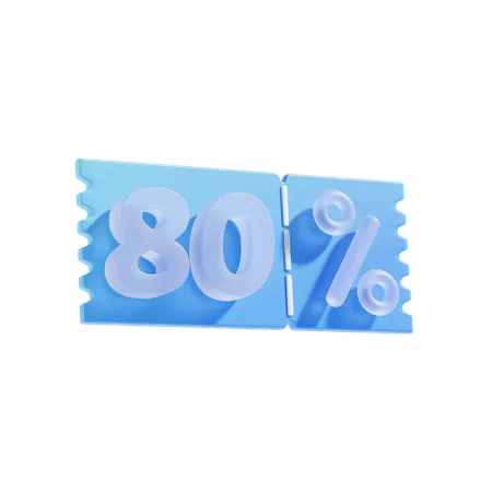 80 por ciento  3D Icon