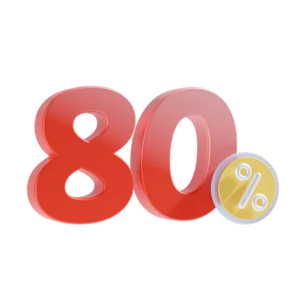 80 por ciento  3D Icon