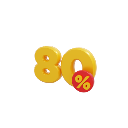 80 por ciento  3D Icon