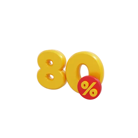 80 por ciento  3D Icon