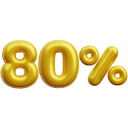 80 por cento  3D Icon