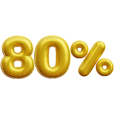 80 por cento  3D Icon