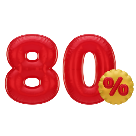 80 por cento de desconto  3D Icon