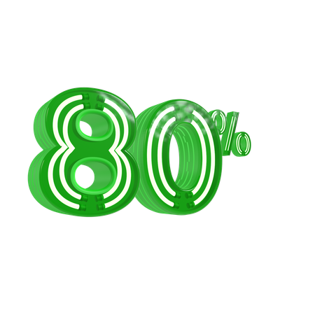 80 por ciento de descuento  3D Icon