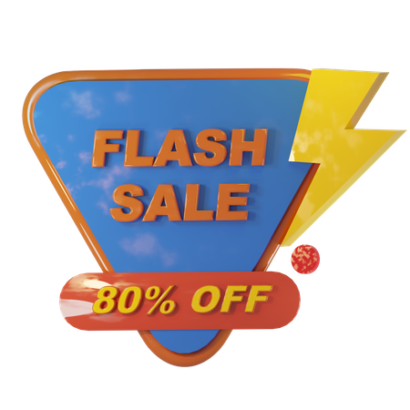 80 por ciento de venta flash  3D Illustration