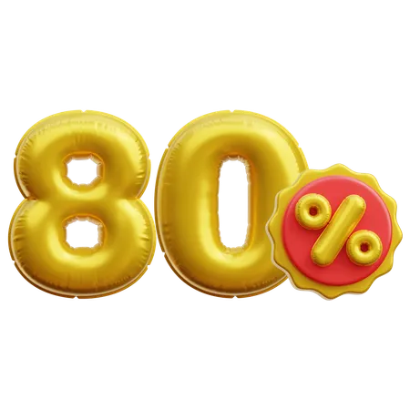 80 pourcent  3D Icon
