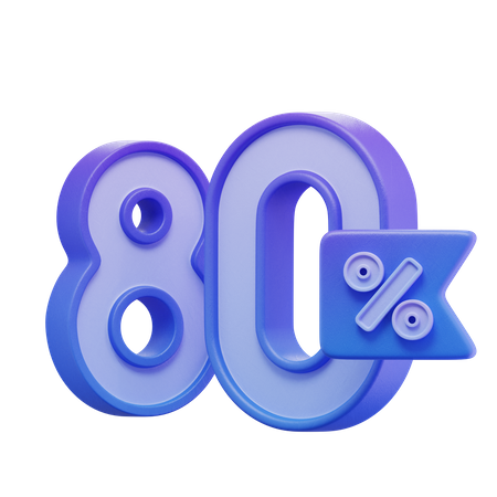 80 Prozent  3D Icon