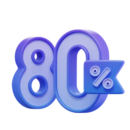 80 Prozent  3D Icon