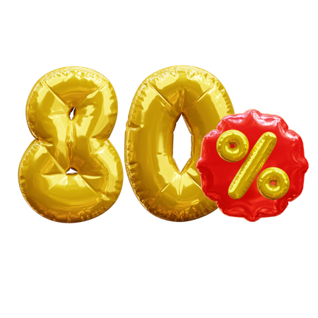 80 Prozent  3D Icon