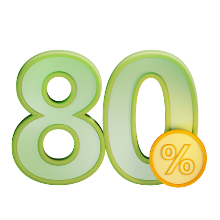 80 Prozent Rabatt  3D Icon