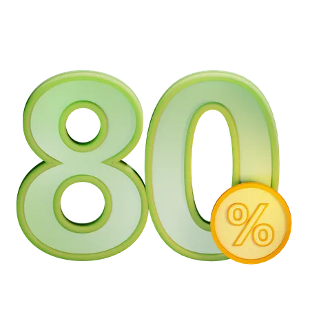 80 Prozent Rabatt  3D Icon