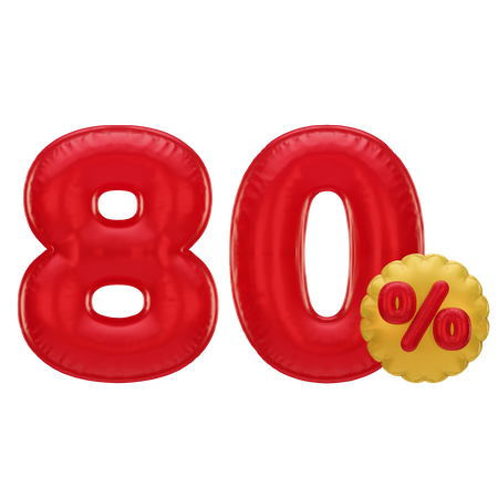 80 Prozent Rabatt  3D Icon