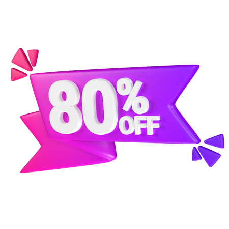 80 % Rabatt-Tag  3D Icon