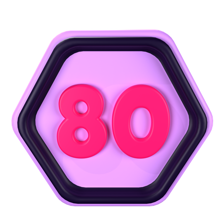 80 Speed  3D Icon
