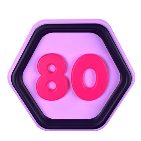 80 Speed  3D Icon