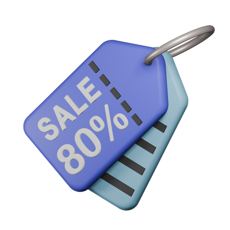 80% Etiqueta de venta  3D Icon