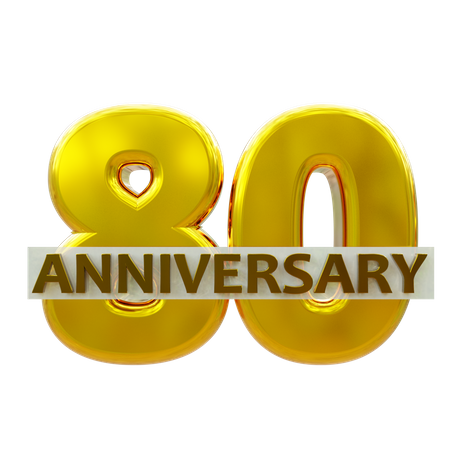 80 Year Anniversary  3D Icon