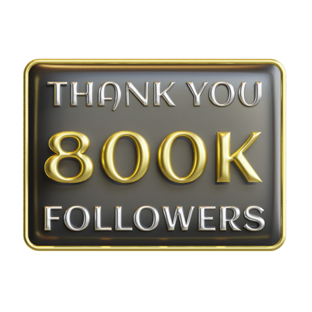 800 K Followers  3D Icon