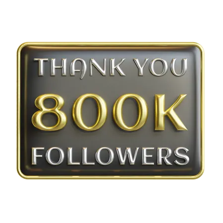 800 K Followers  3D Icon